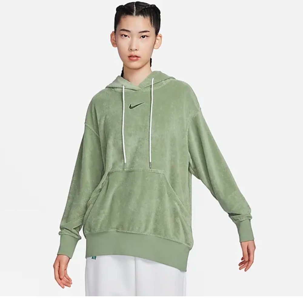 Nike pullover hooded sweatshirt green size M relaxed oversized